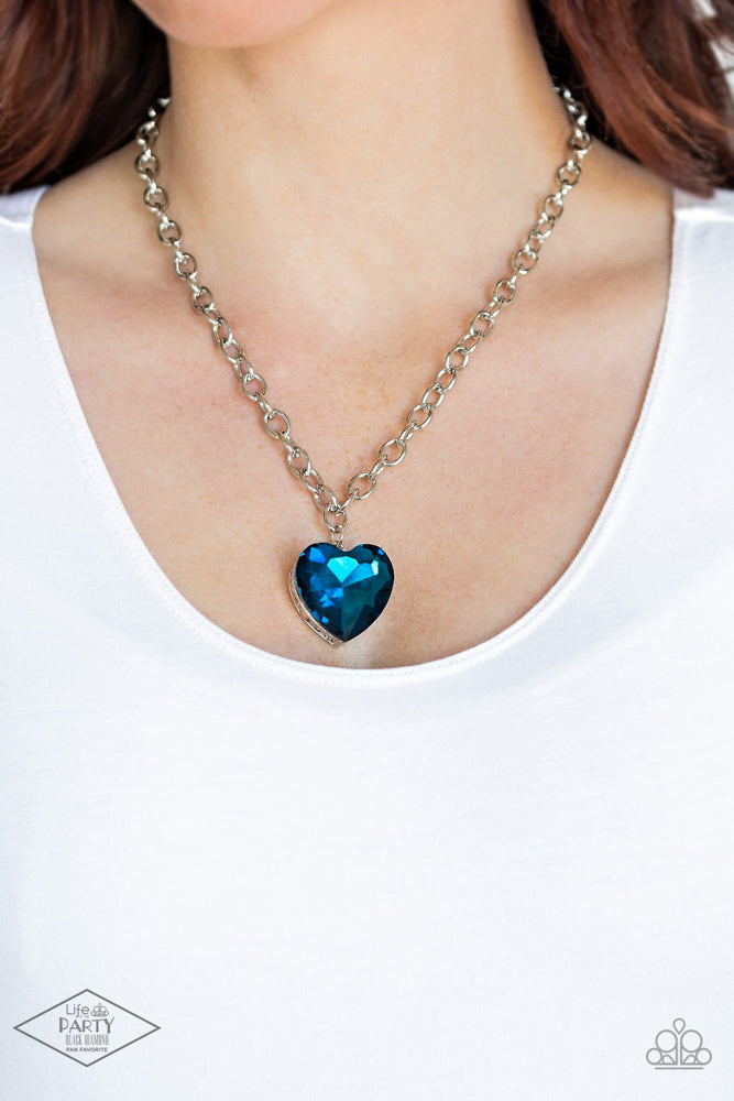 Flirtatiously Flashy Necklace - Blue image 3