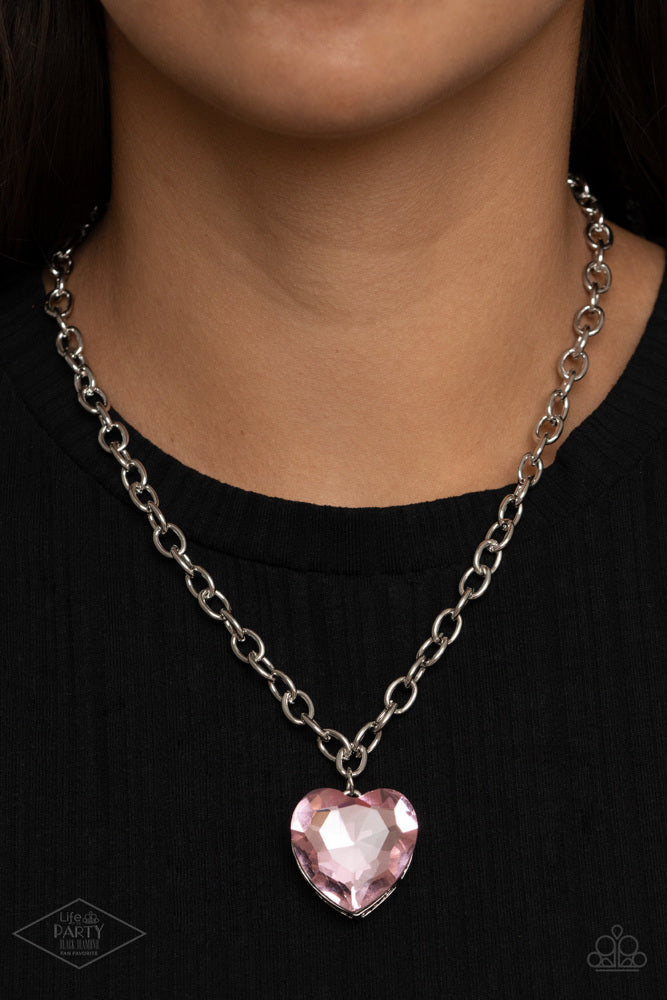 Flirtatiously Flashy Necklace - Pink image 3