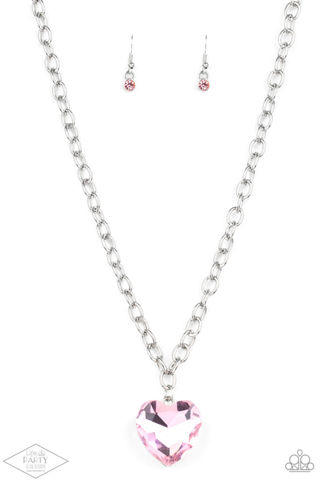 Flirtatiously Flashy Necklace - Pink image 2