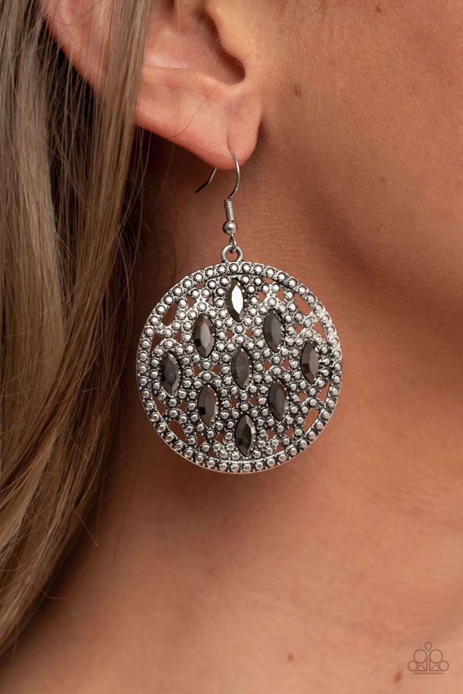 Medallion Stallion Earrings - Silver