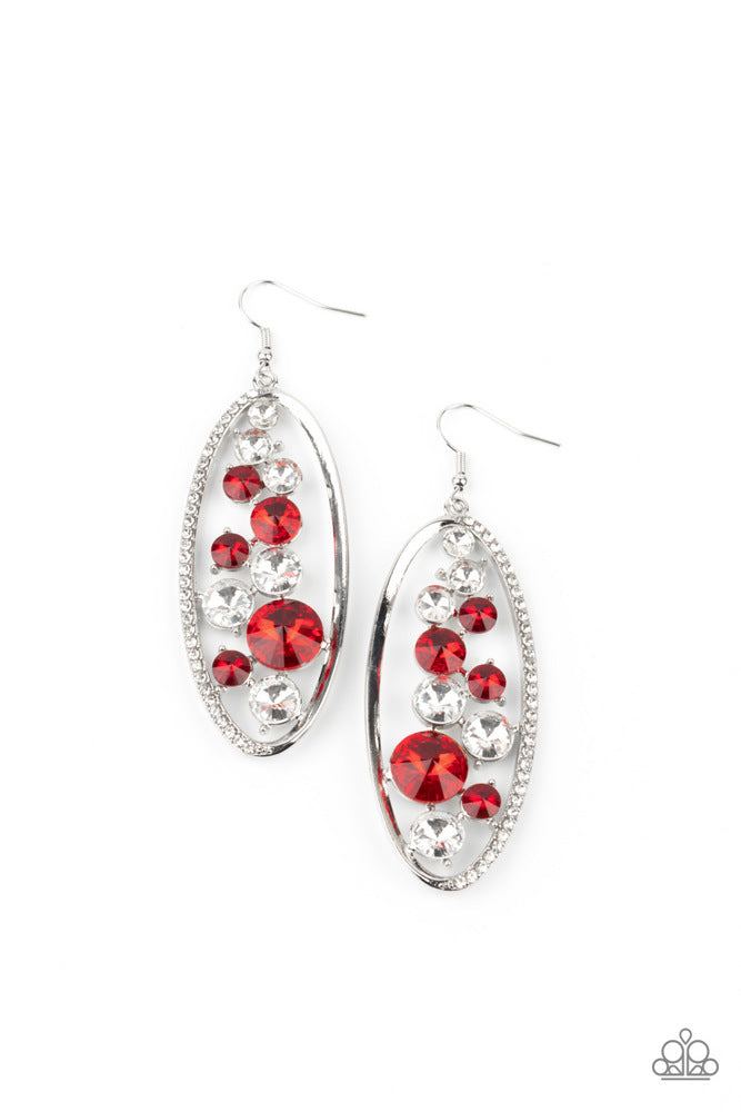 Rock Candy Bubbly Earrings - Red | Paparazzi Accessories image 2