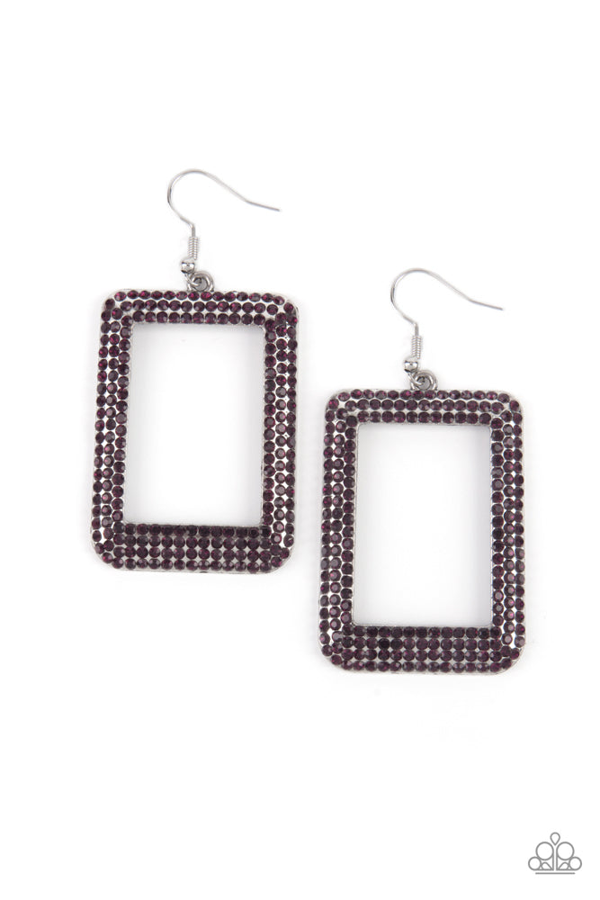 World FRAME-ous Earrings - Purple image 2