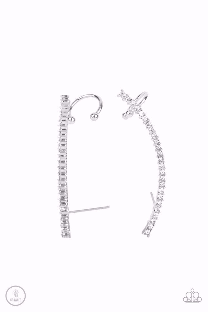Sleekly Shimmering Earrings - White image 2