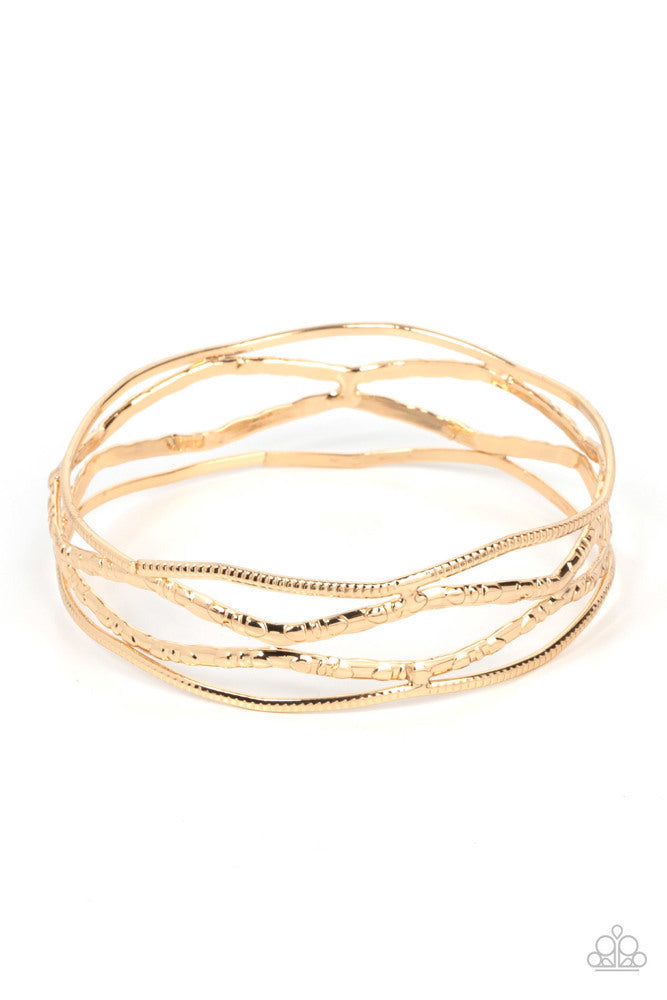 ​A Narrow ESCAPADE Bracelet - Gold | Paparazzi Accessories image 2