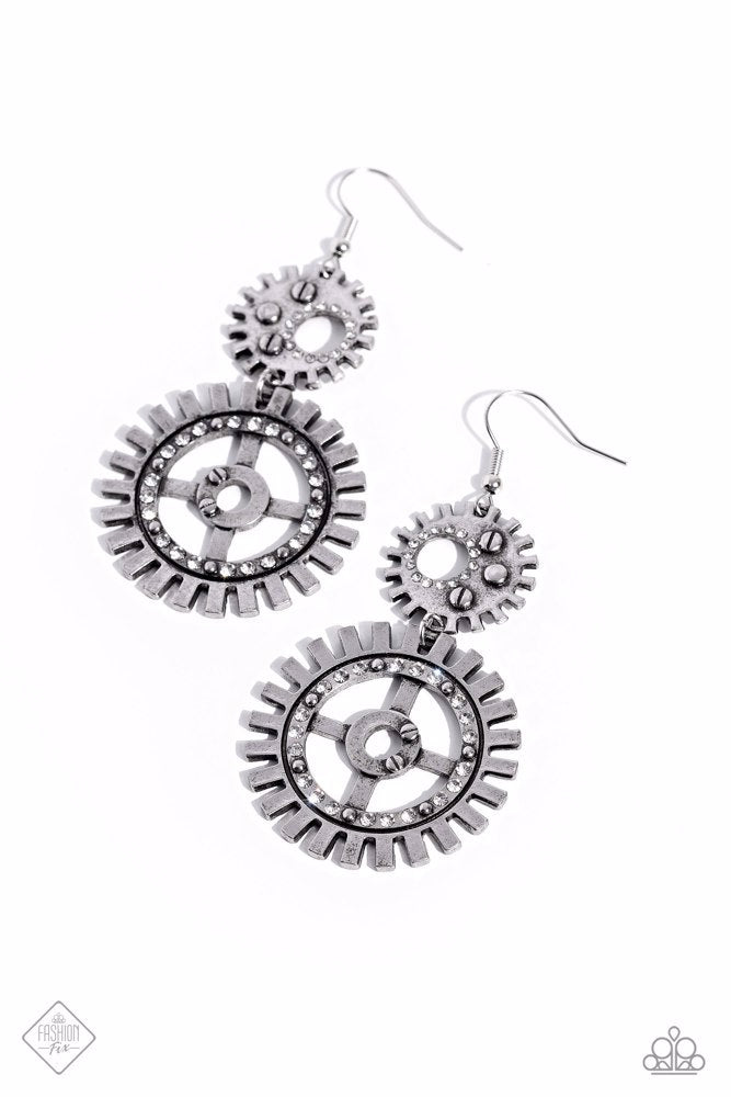 2-Pc Steampunk White Set: April '23 Jewelry Set | Paparazzi Accessories