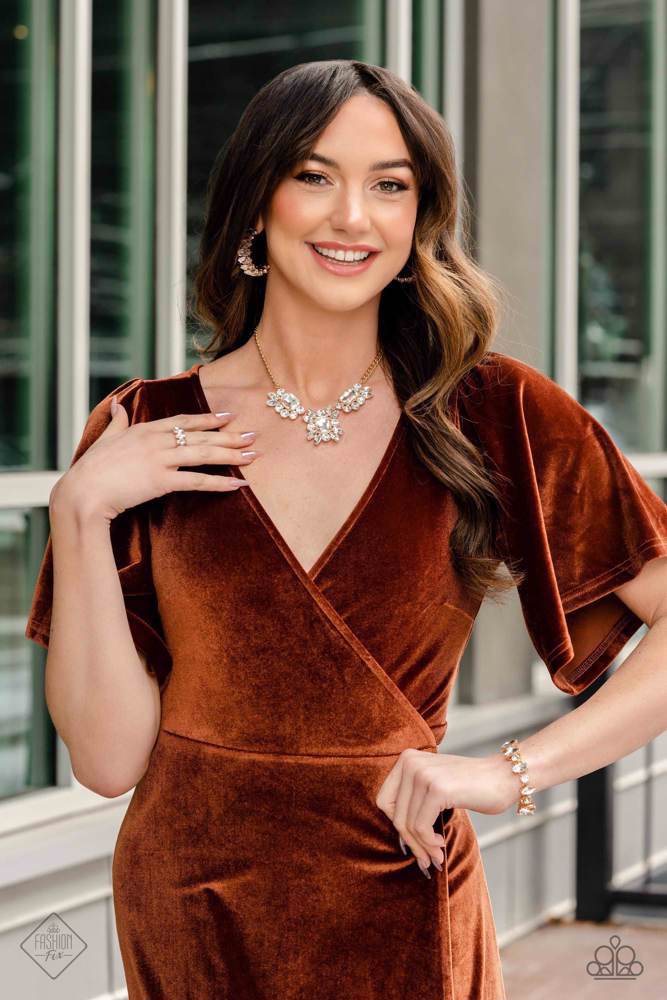 Fiercely 5th Avenue - Complete Trend Blend-FFA-0323 Jewelry Set - Gold | Paparazzi Accessories