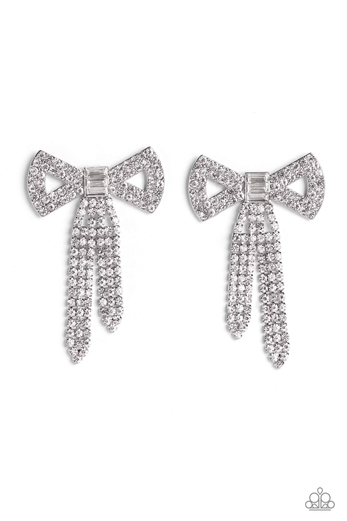 Just BOW With It Earrings - White | Paparazzi Accessories image 2
