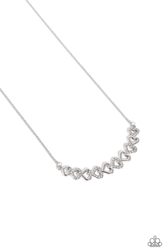 Sparkly Suitor Necklace - White | Paparazzi Accessories image 2