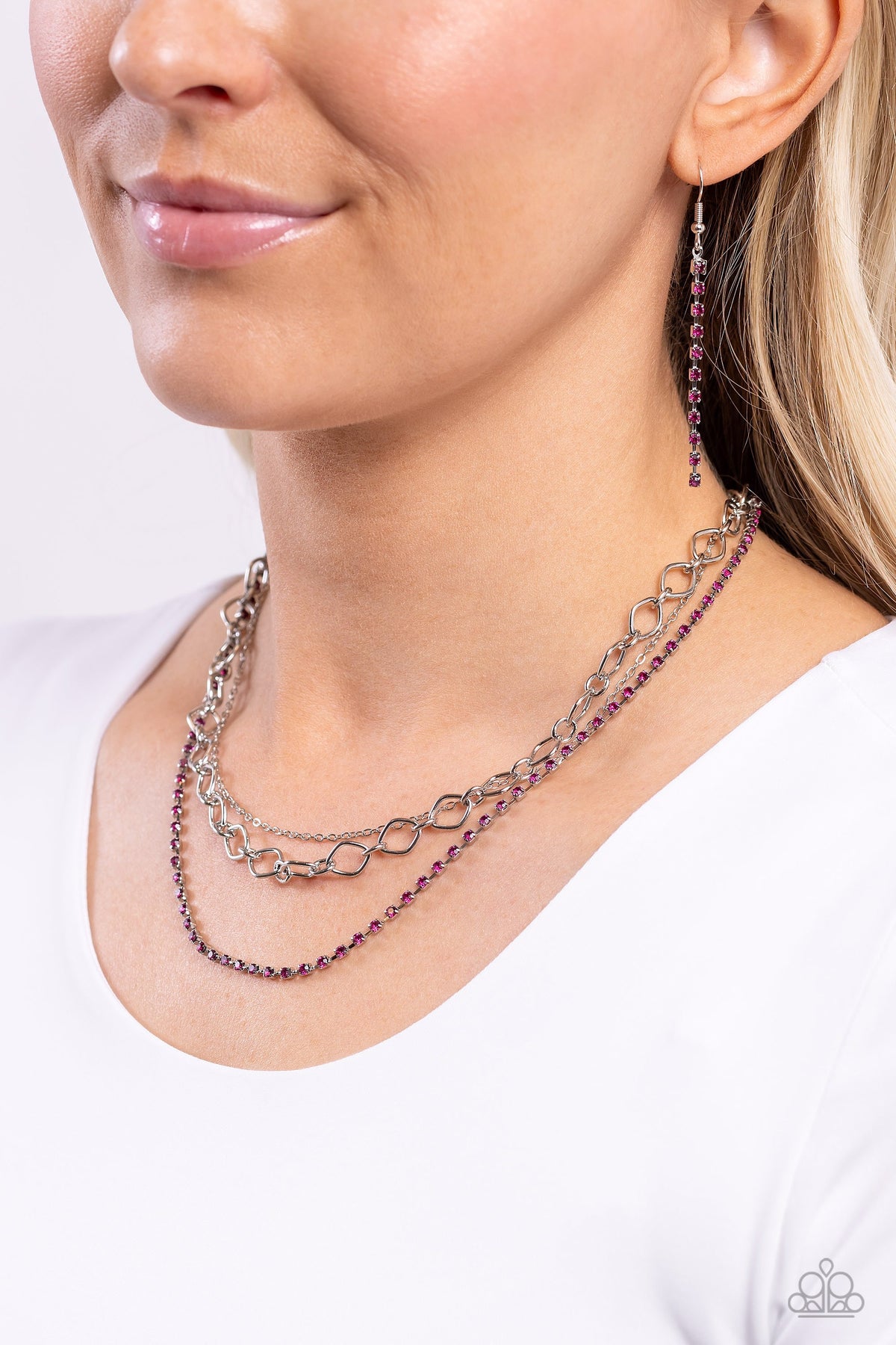 Tasteful Tiers Necklace - Pink image 3