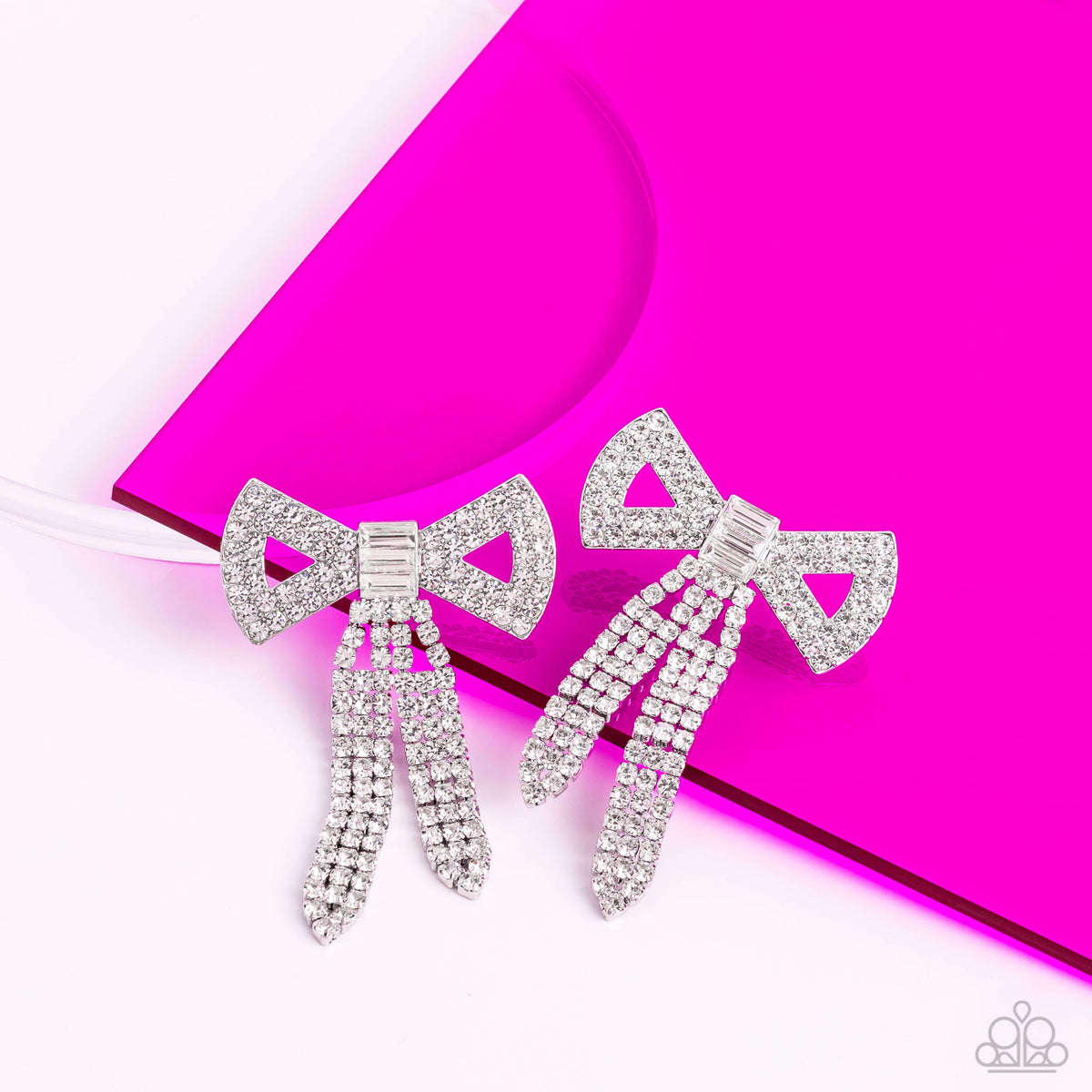 Just BOW With It Earrings - White | Paparazzi Accessories