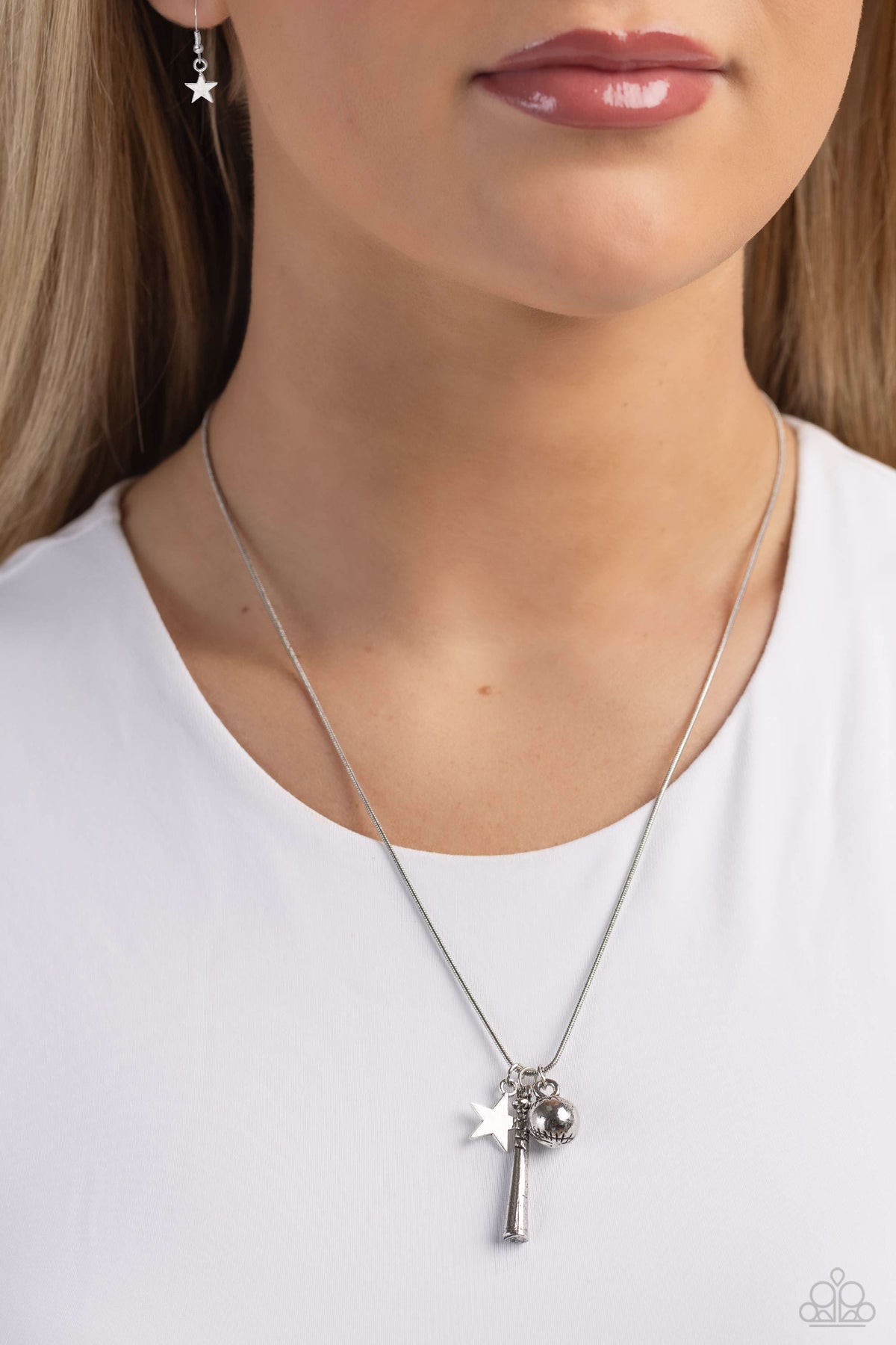 Hey Batter Batter! - Silver | Paparazzi Accessories
