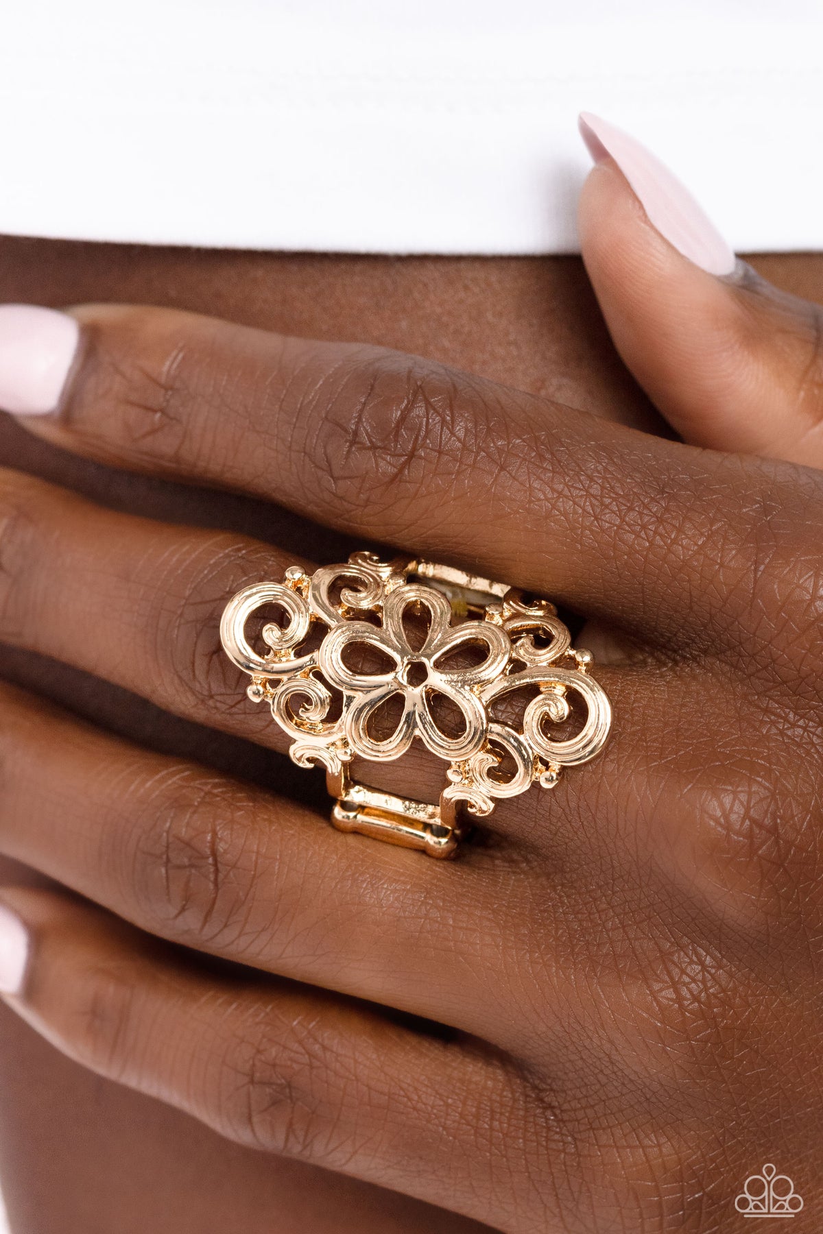 Fantastically Floral Ring - Gold | Paparazzi Accessories