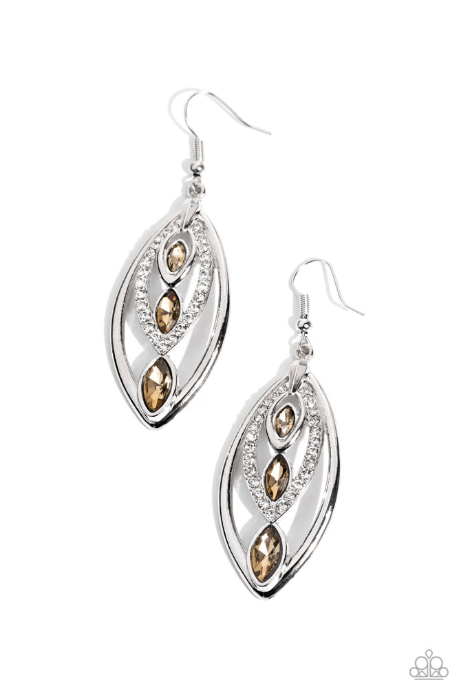 Extra Exuberant Earrings - Brown | Paparazzi Accessories image 2