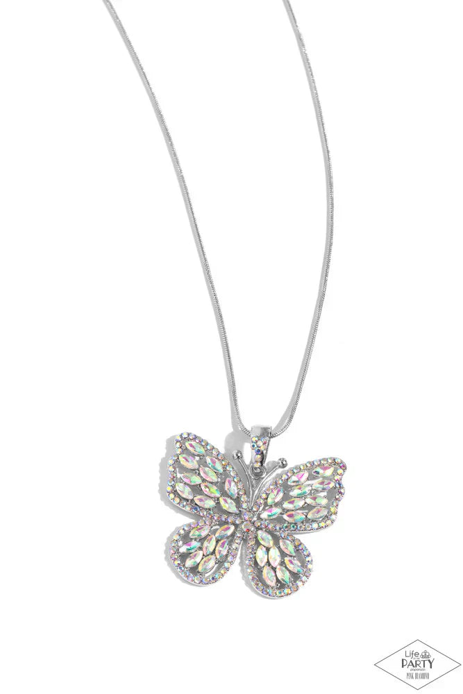 Fame And Flutter - Multi Iridescent Necklace - Life of the Party Empire Diamond Exclusive