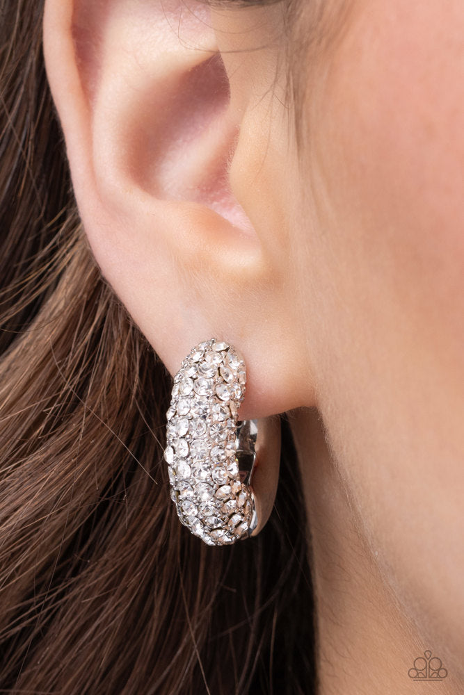 Combustible Confidence Earrings - White | Paparazzi Accessories