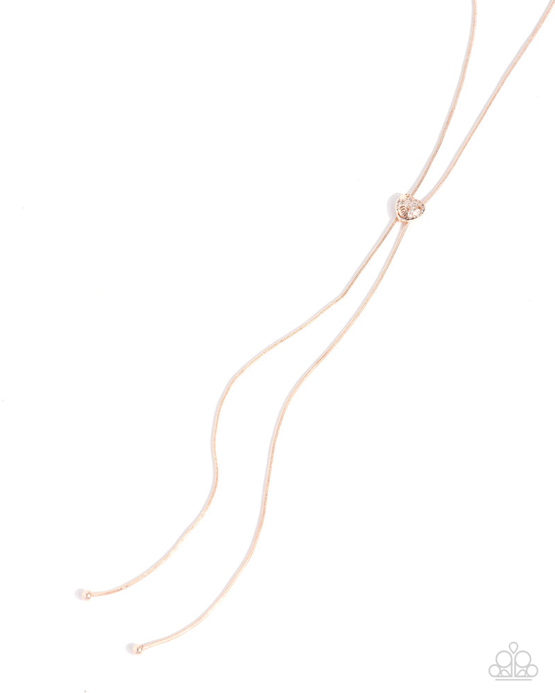 Raised Rose Necklace - Rose Gold image 2