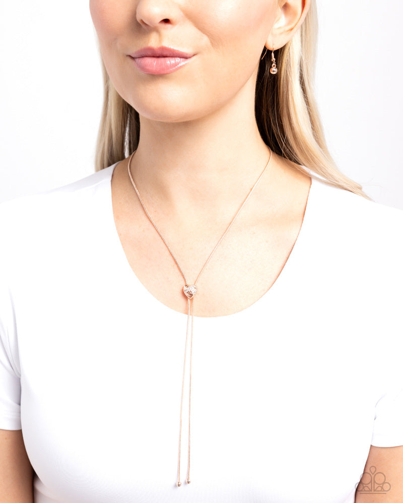 Raised Rose Necklace - Rose Gold image 3