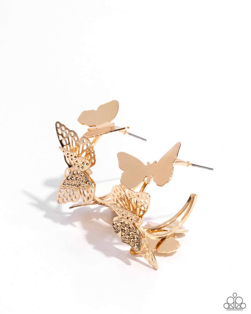 No WINGS Attached Earrings - Gold image 2