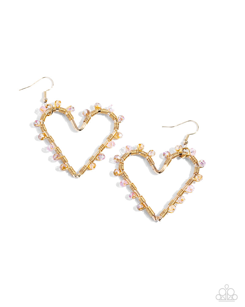 HEART of Your World Earrings - Gold | Paparazzi Accessories image 2