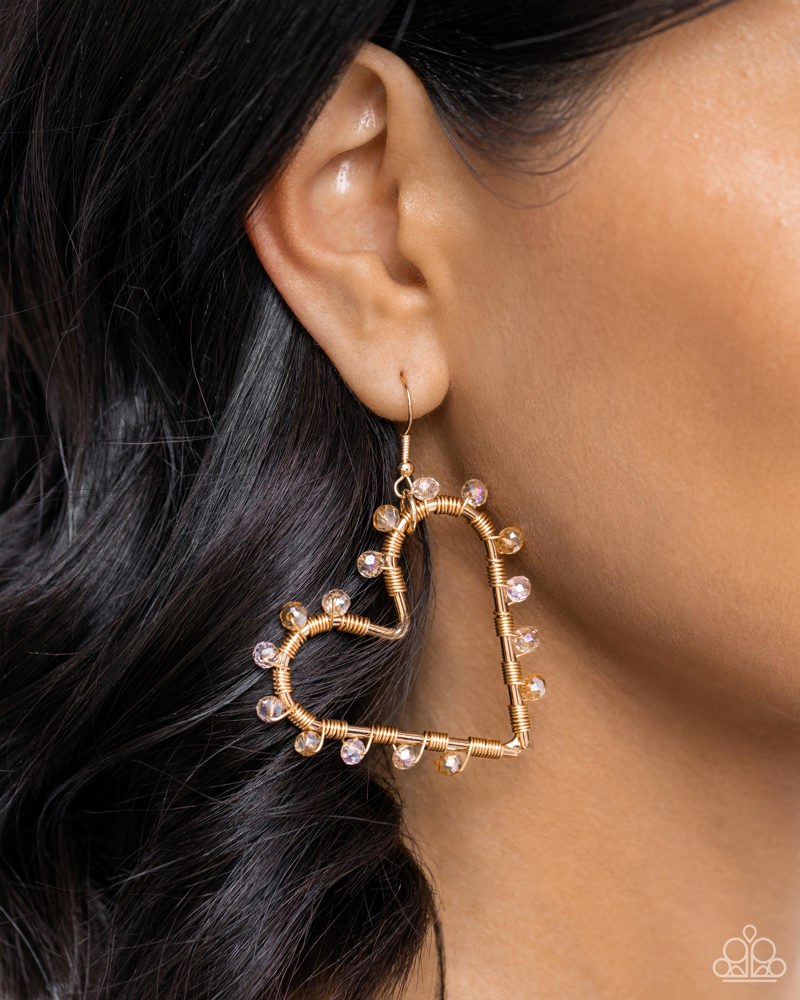 HEART of Your World Earrings - Gold | Paparazzi Accessories image 3