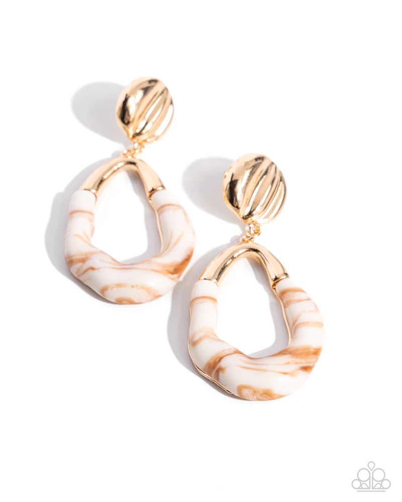 High-Sheen Swirls Earrings - Gold | Paparazzi Accessories image 2