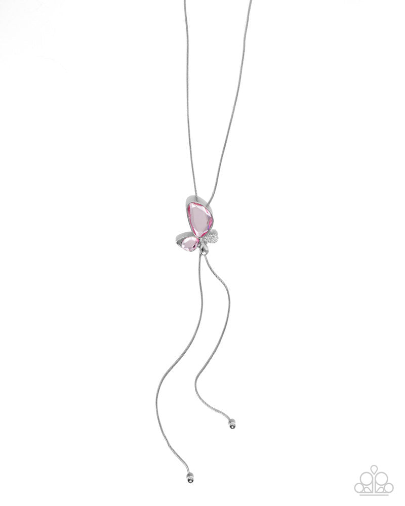 Focused Flutter Necklace - Pink | Paparazzi Accessories image 2