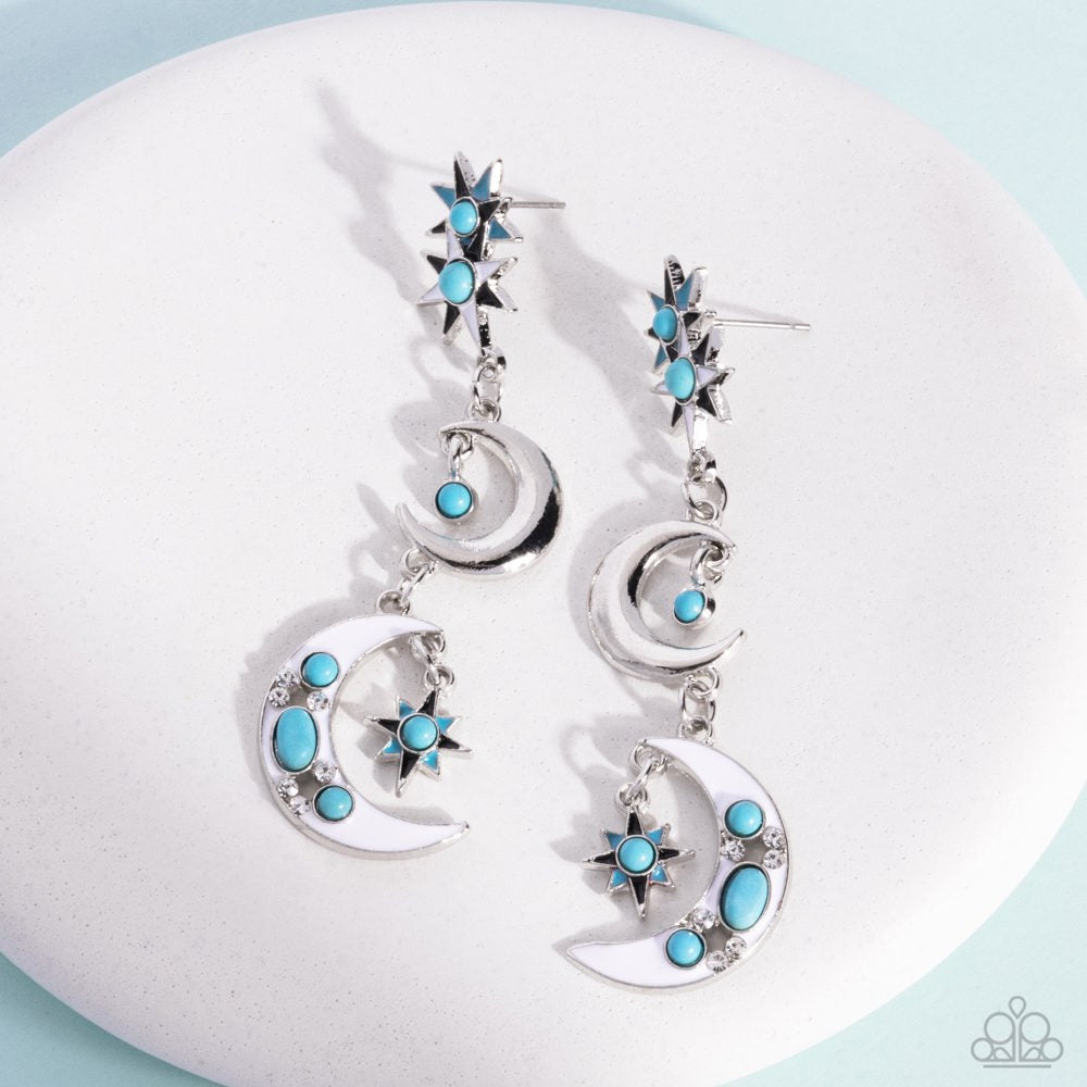 Stellar Serendipity Earrings - Blue | Paparazzi Accessories