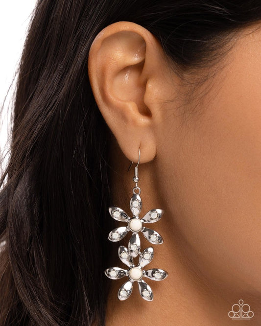 Fabulous Florals Earrings - White