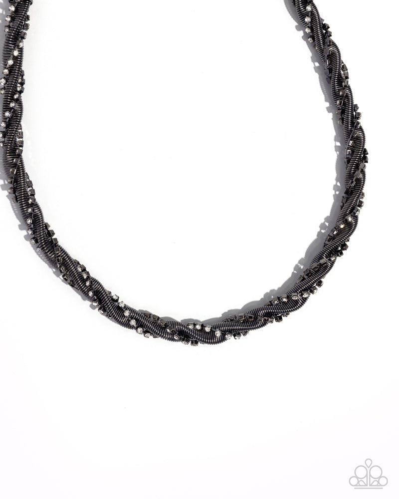 Candid Coils Necklace - Black image 2