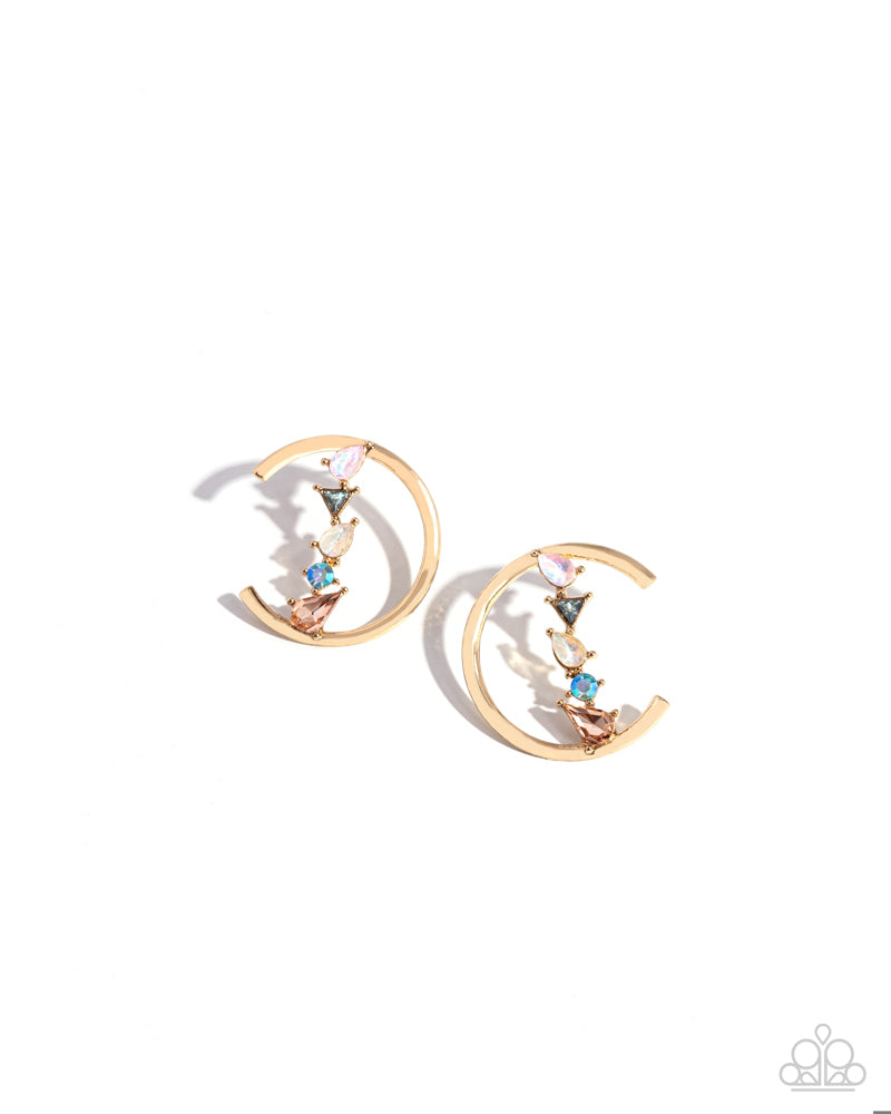 Pronged Patchwork Earrings - Multi image 2