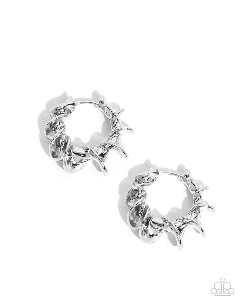 Corkscrew Chic Earrings - Silver image 2