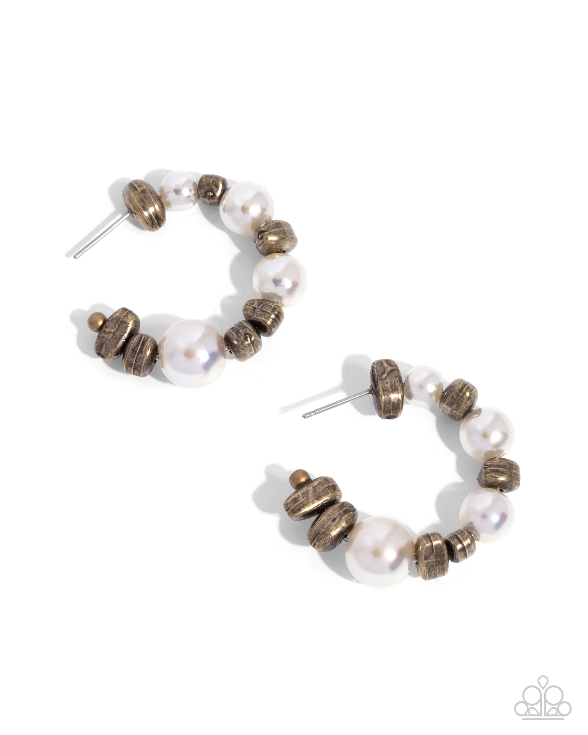 Playful Pearls Earrings - Brass image 2