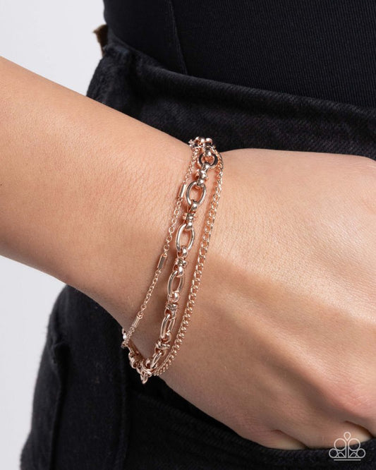 Chained Celebration - Rose Gold | Paparazzi Accessories