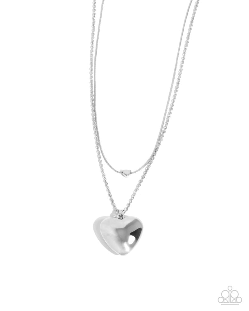 Halting Hearts Necklace - Silver | Paparazzi Accessories image 2