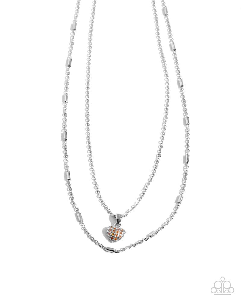 Steady Sweetheart Necklace - Orange | Paparazzi Accessories image 2