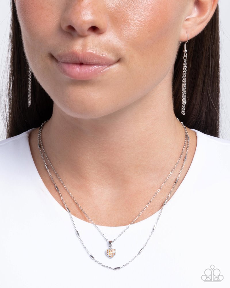 Steady Sweetheart Necklace - Orange | Paparazzi Accessories image 3