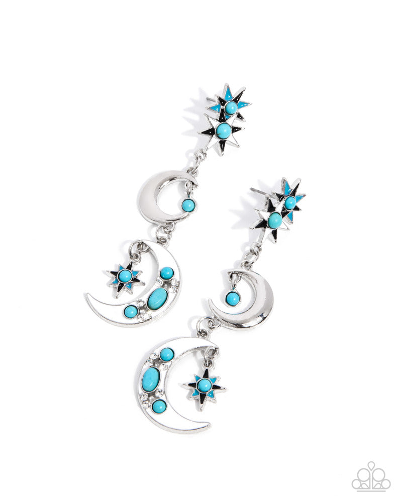 Stellar Serendipity Earrings - Blue | Paparazzi Accessories image 2