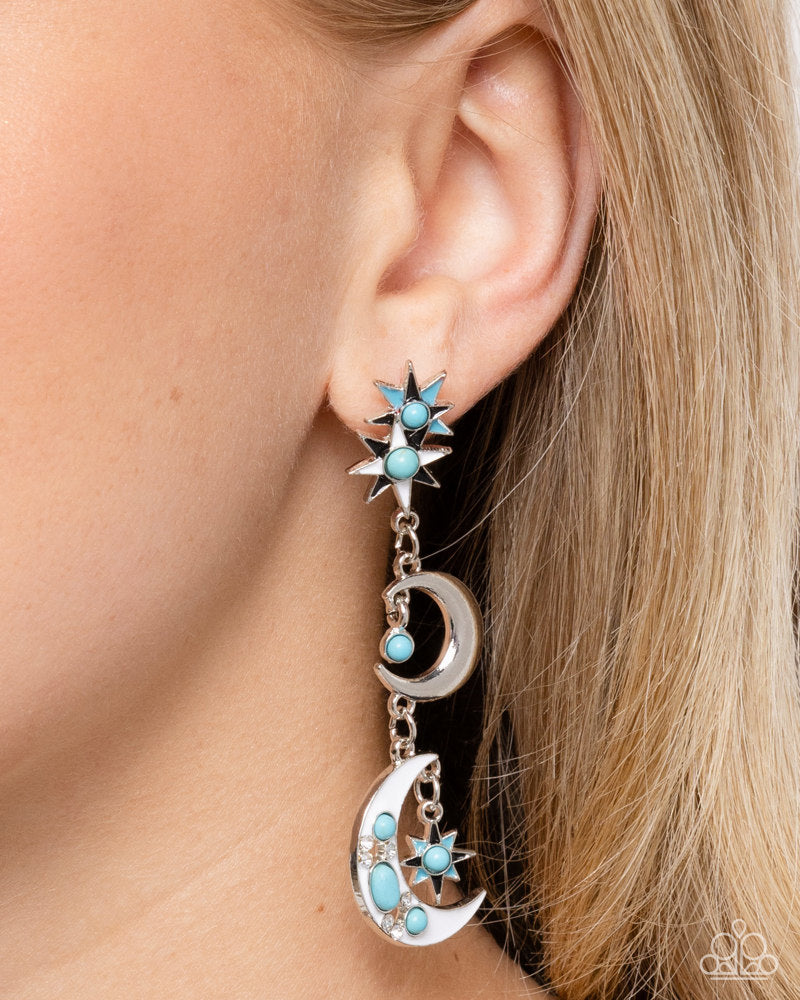Stellar Serendipity Earrings - Blue | Paparazzi Accessories image 3