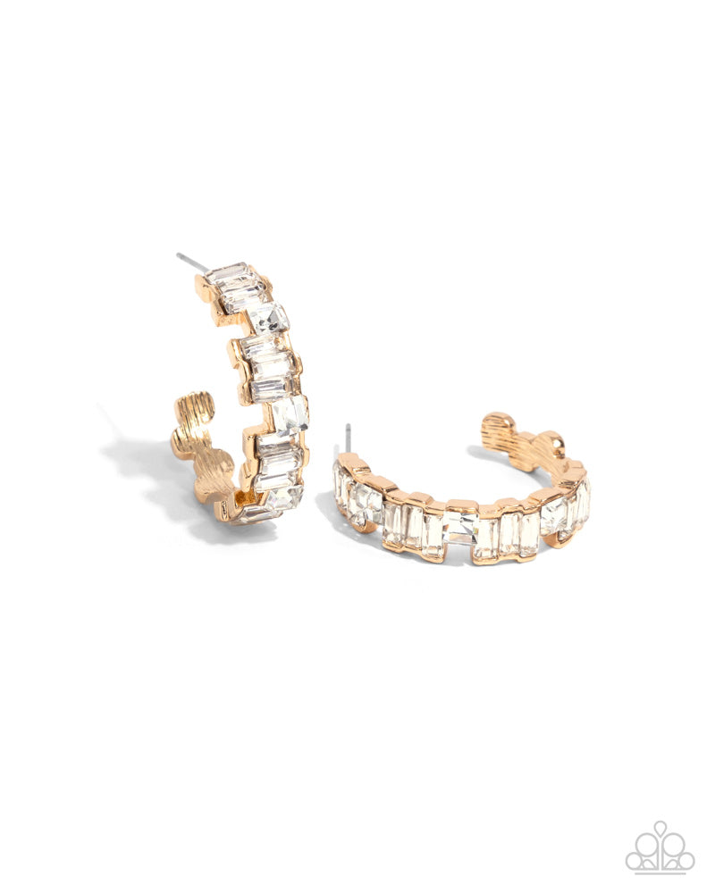 Fashionably Framed Earrings - Gold | Paparazzi Accessories image 2