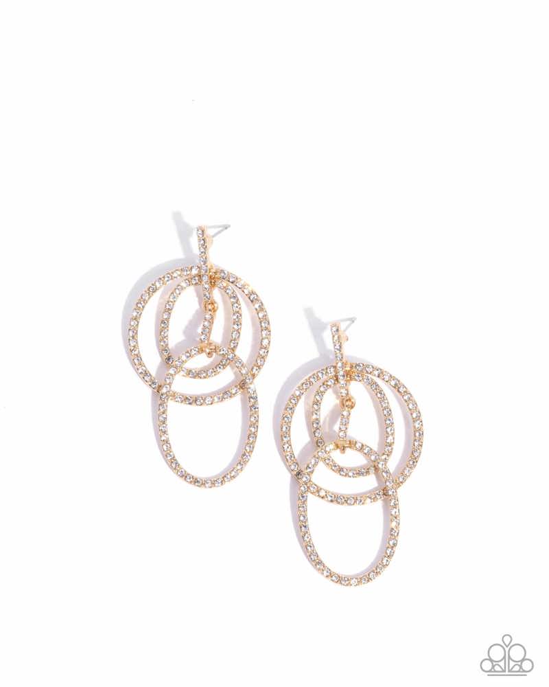 Geometric Glitz Earrings - Gold image 2