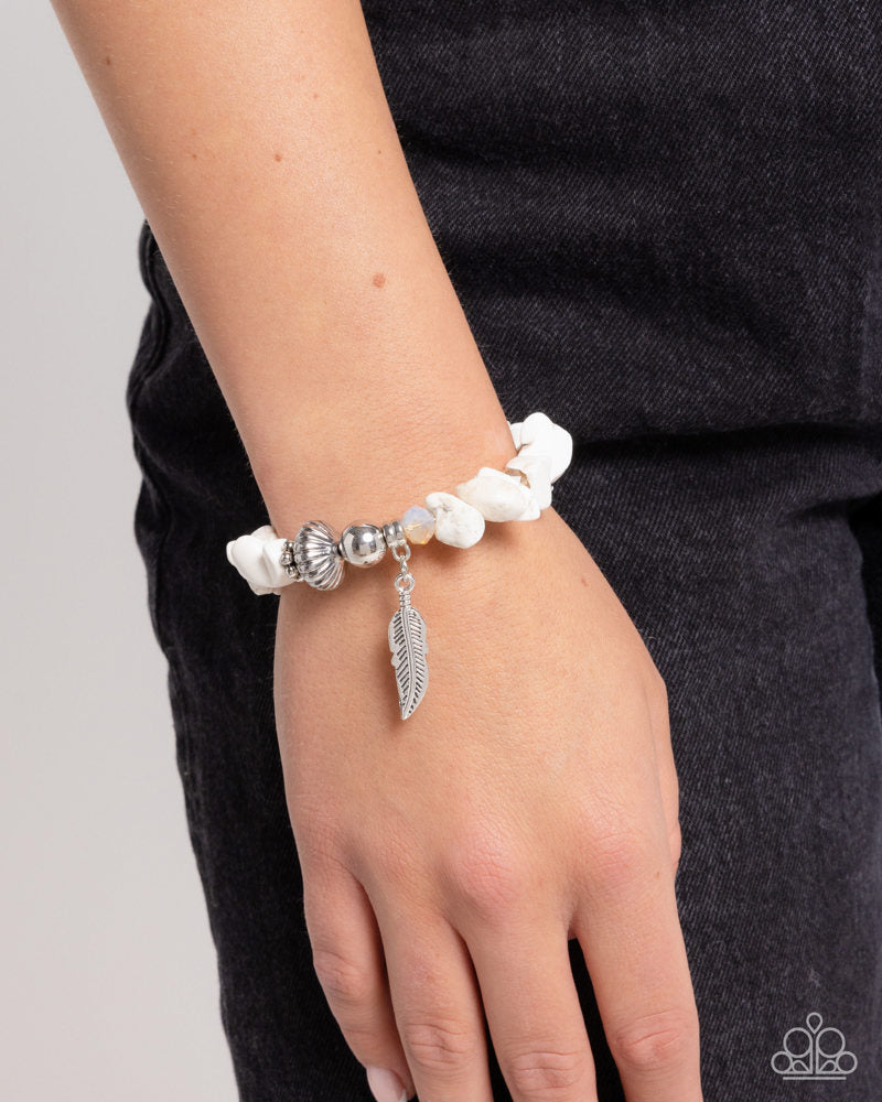 Earthy Earning - White | Paparazzi Accessories