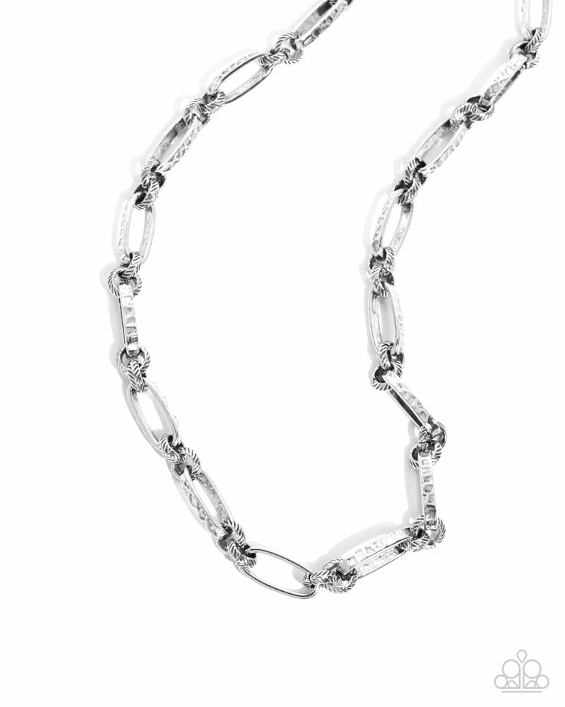 Trenchant Texture Necklace - Silver | Paparazzi Accessories image 2