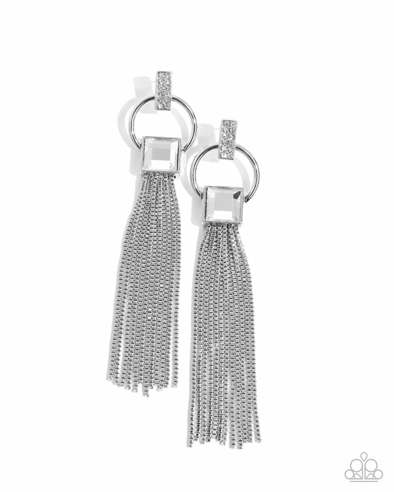 Softly Streamlined Earrings - White image 2
