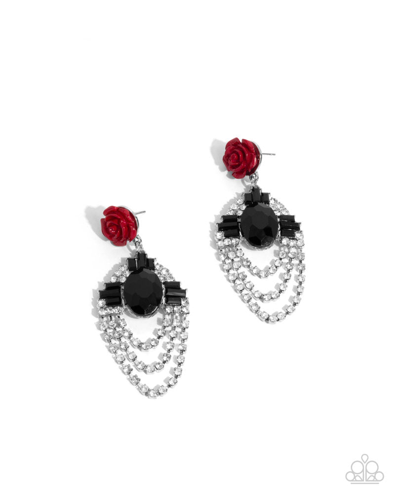 Rosy Rave Earrings - Red image 2