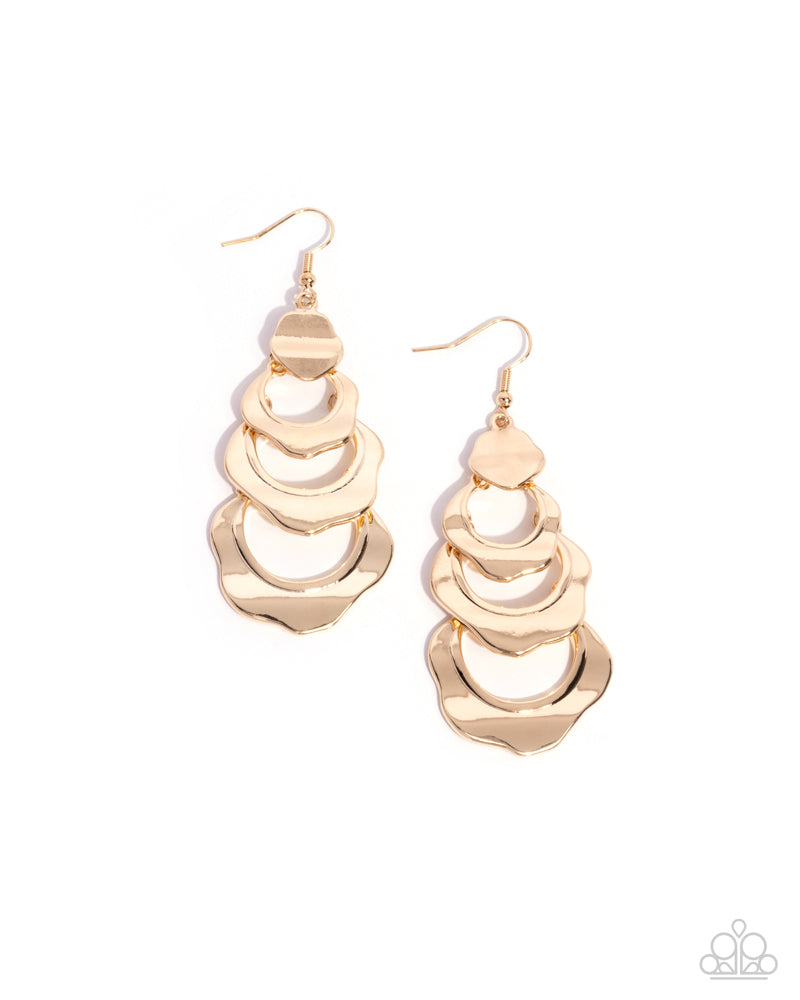 Layered Labor Earrings - Gold image 2