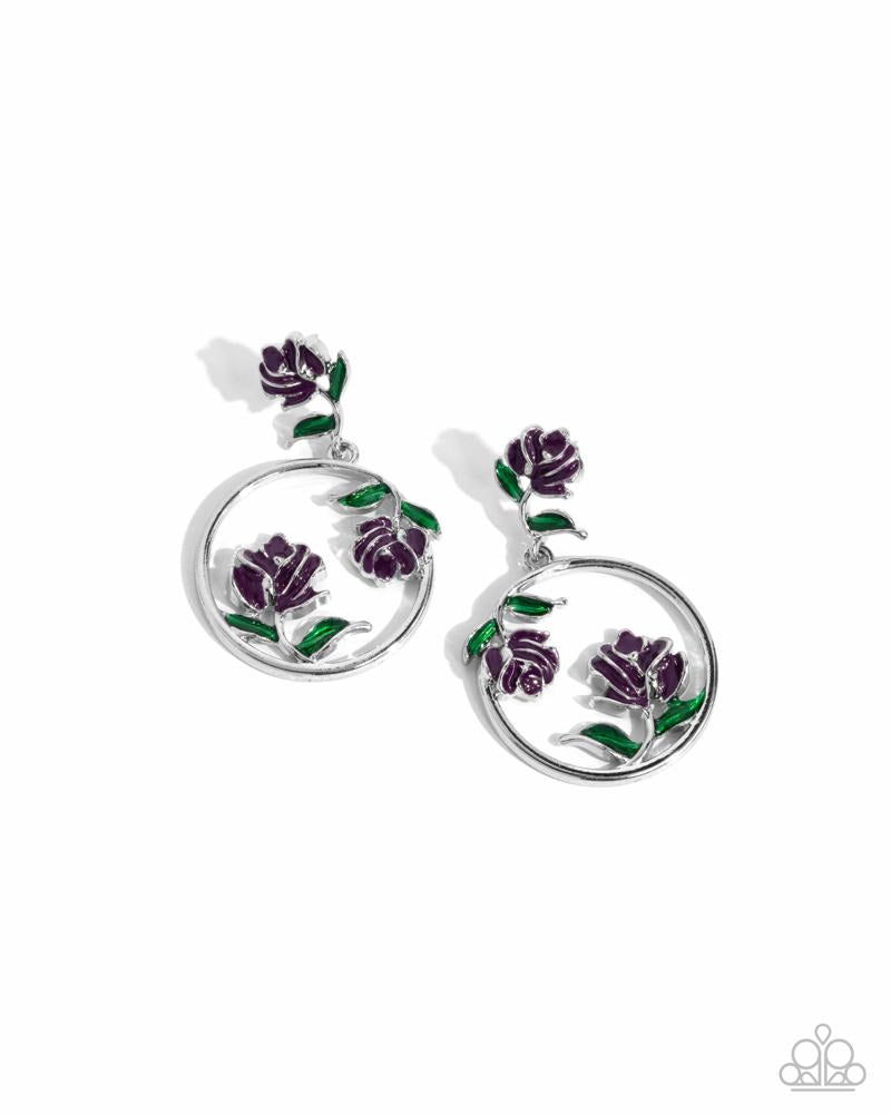 ROSE to You Earrings - Purple image 2