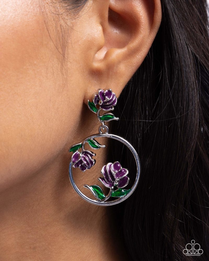 ROSE to You Earrings - Purple