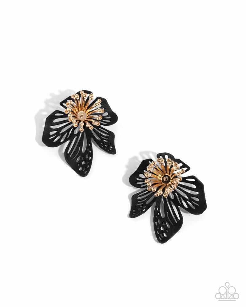 Wonderland Wallflower Earrings - Black image 2