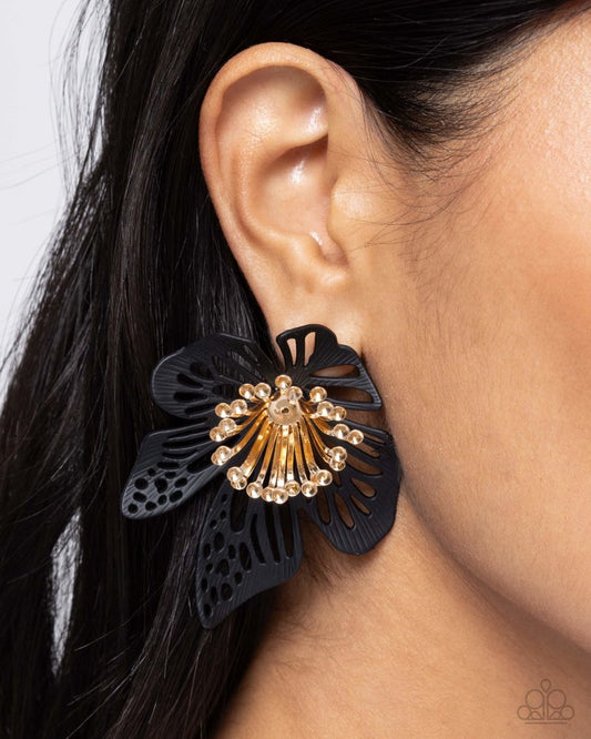 Wonderland Wallflower Earrings - Black image 3