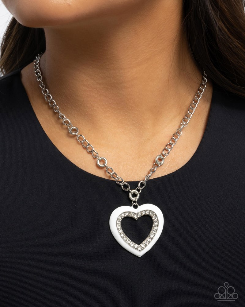 Romantic Rule Necklace - White | Paparazzi Accessories image 3